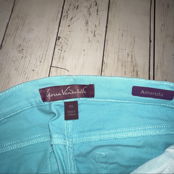 Gloria Vanderbilt size 16 S Amanda Mint /Turquoise - Picture 2 of 3